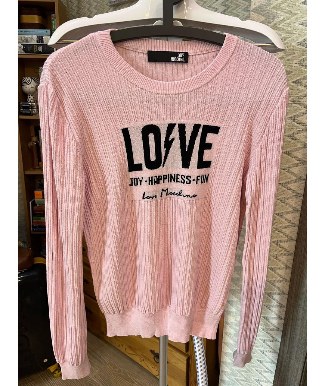 LOVE MOSCHINO Розовый вискозный джемпер / свитер, фото 2