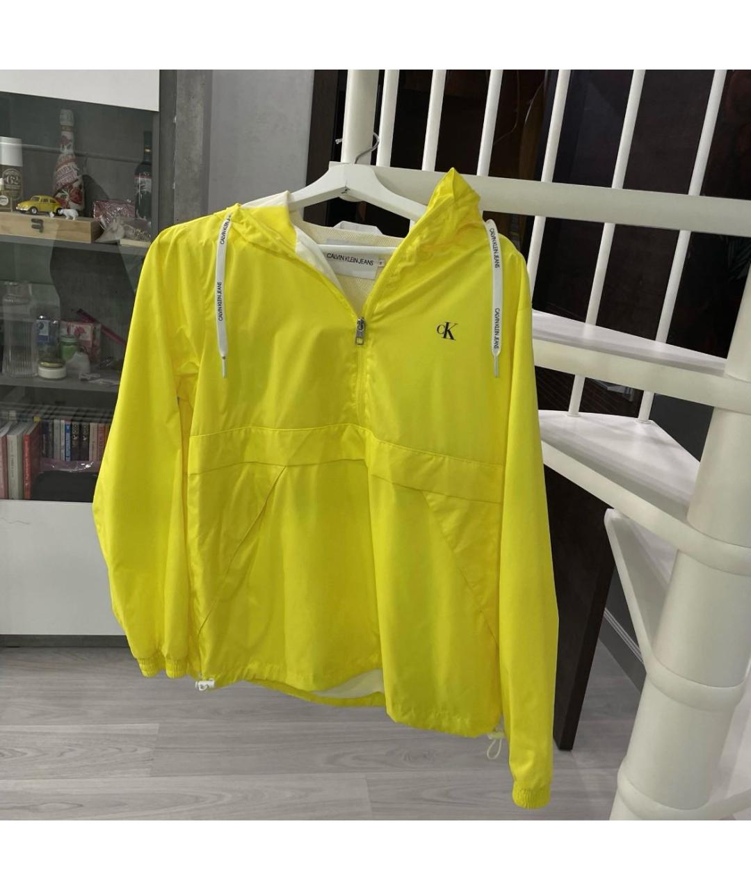 CALVIN KLEIN JEANS Желтая полиэстеровая куртка, фото 5
