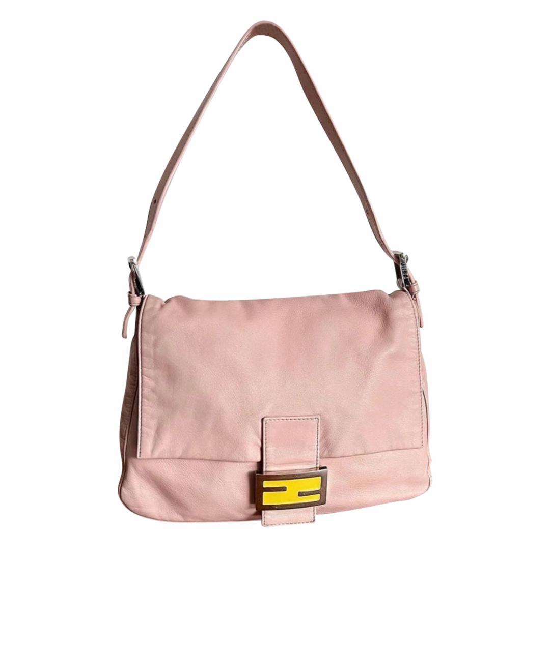 FENDI Розовая кожаная сумка через плечо, фото 1