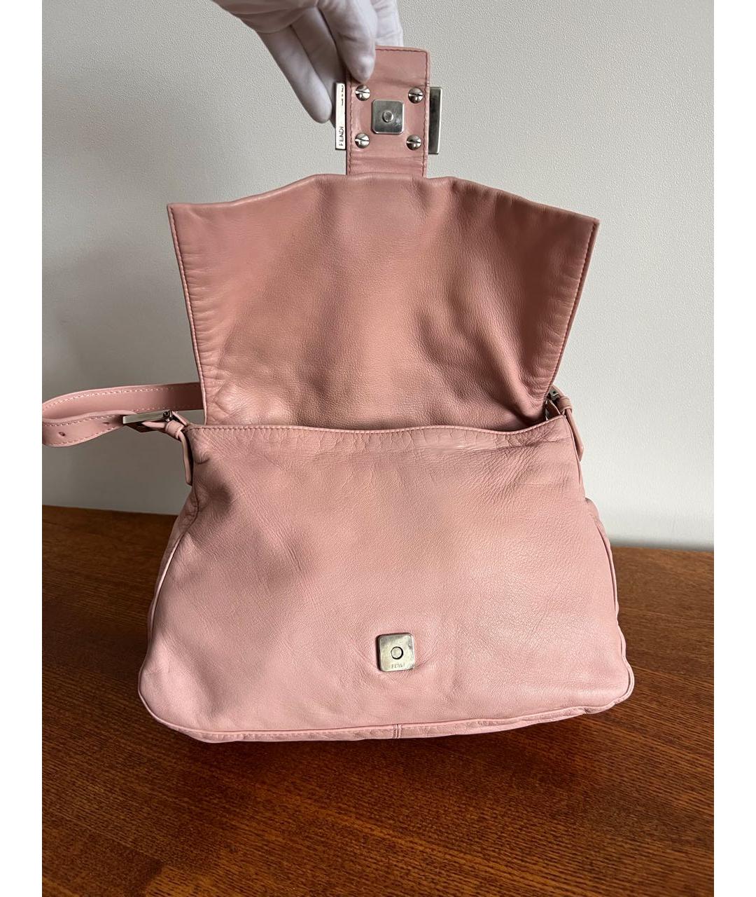 FENDI Розовая кожаная сумка через плечо, фото 8