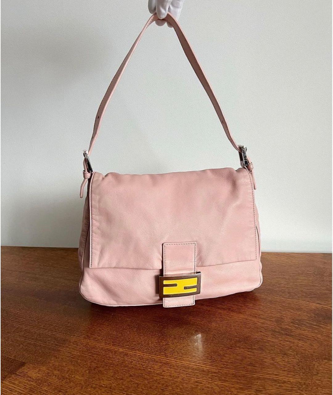 FENDI Розовая кожаная сумка через плечо, фото 9