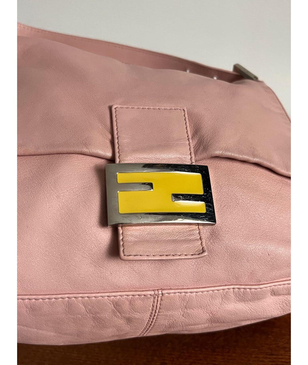 FENDI Розовая кожаная сумка через плечо, фото 5