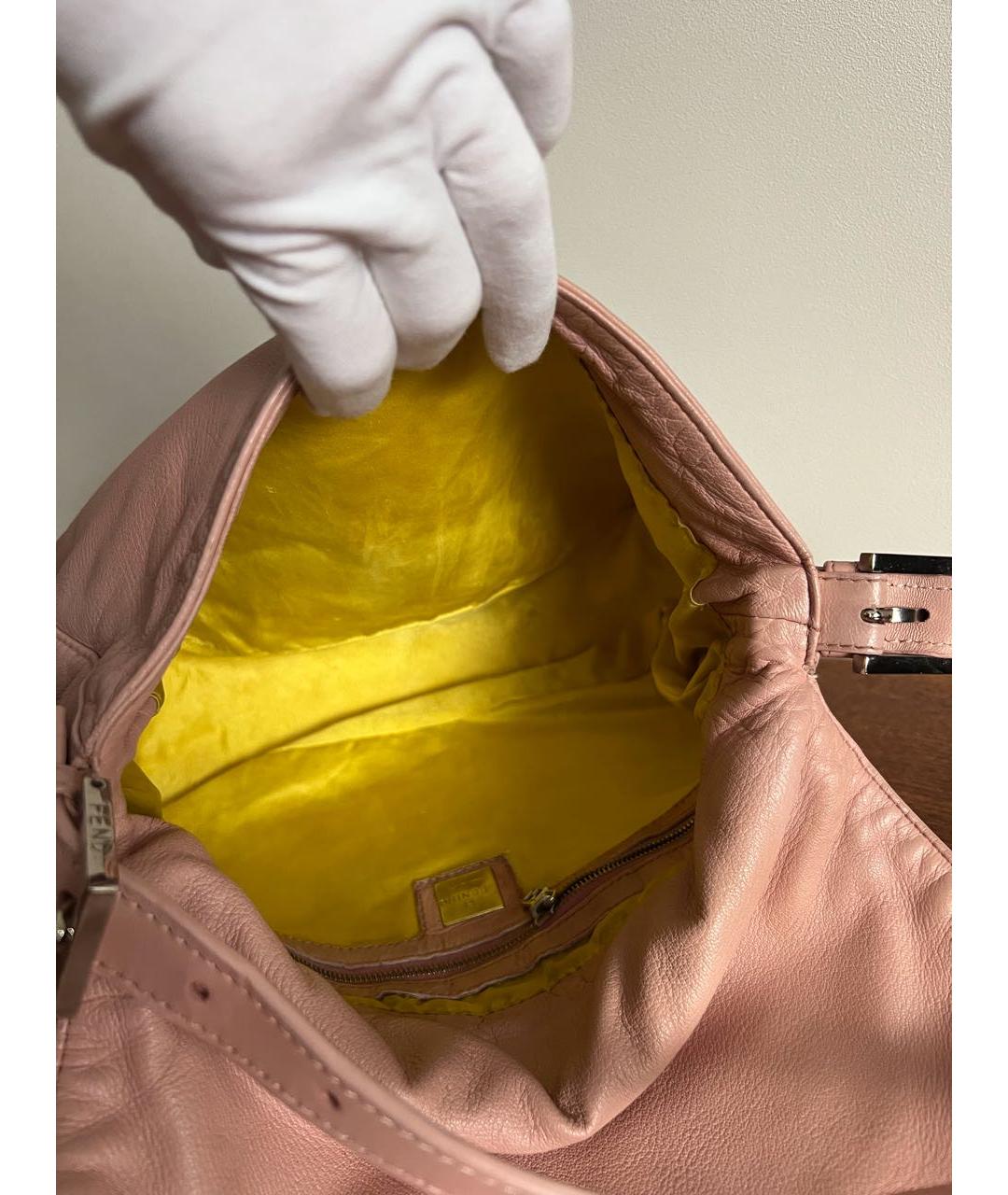 FENDI Розовая кожаная сумка через плечо, фото 7