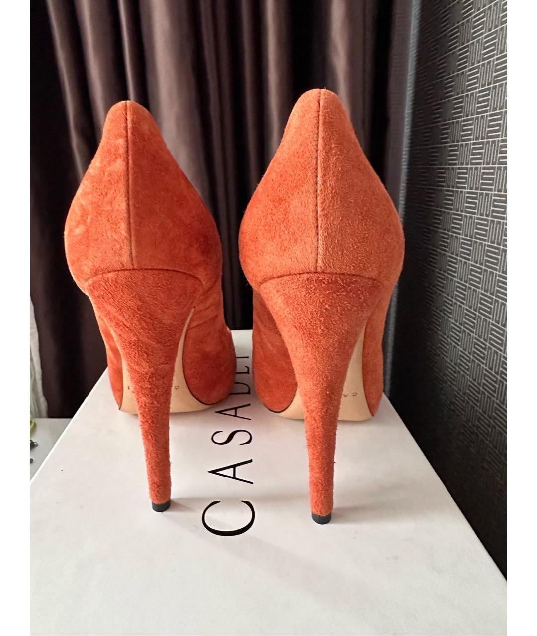 CASADEI Оранжевое замшевые туфли, фото 4
