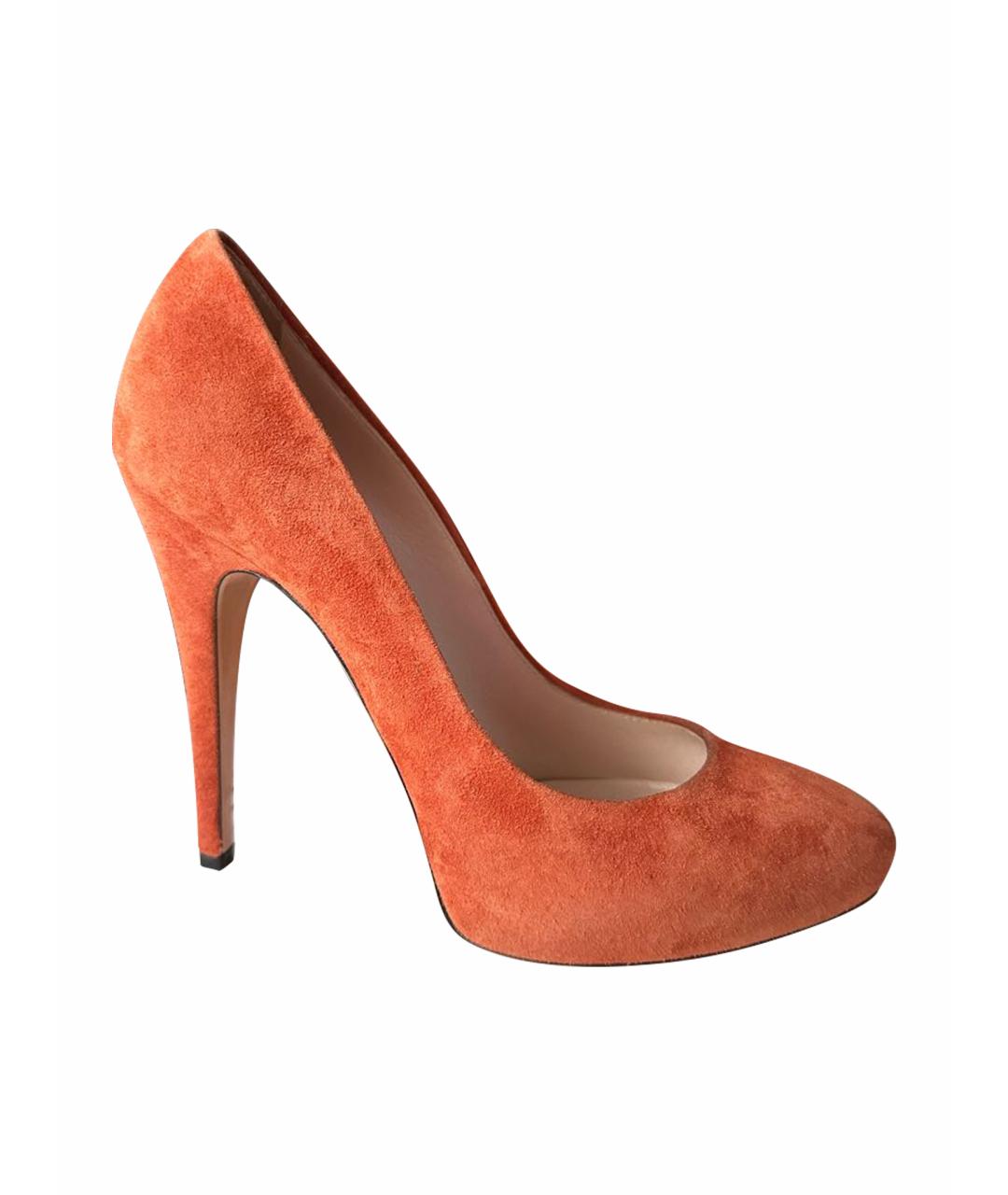 CASADEI Оранжевое замшевые туфли, фото 1