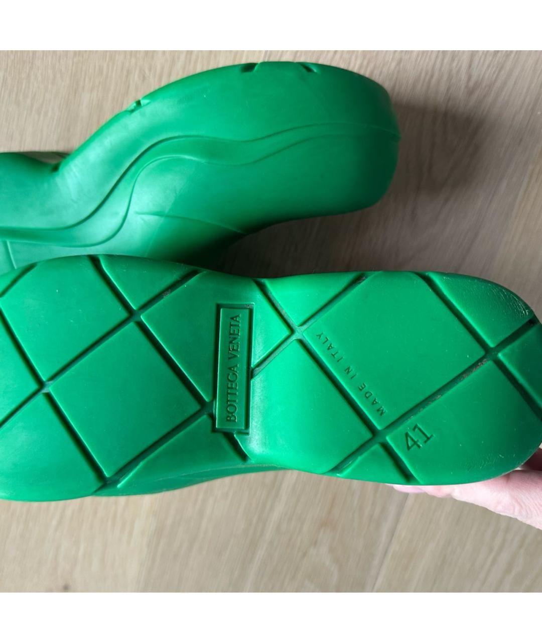 BOTTEGA VENETA Зеленые резиновые ботинки, фото 5