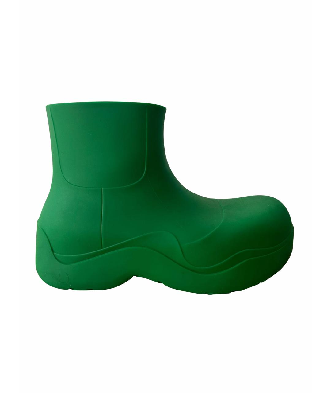 BOTTEGA VENETA Зеленые резиновые ботинки, фото 1