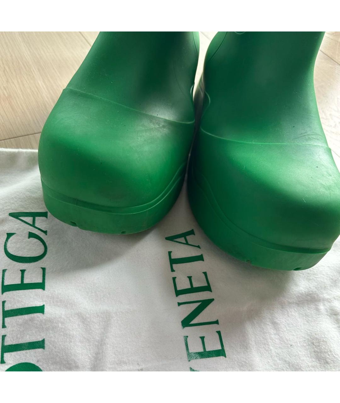 BOTTEGA VENETA Зеленые резиновые ботинки, фото 4