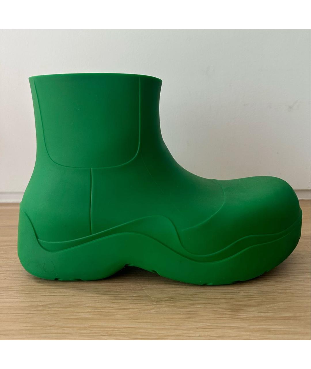 BOTTEGA VENETA Зеленые резиновые ботинки, фото 6
