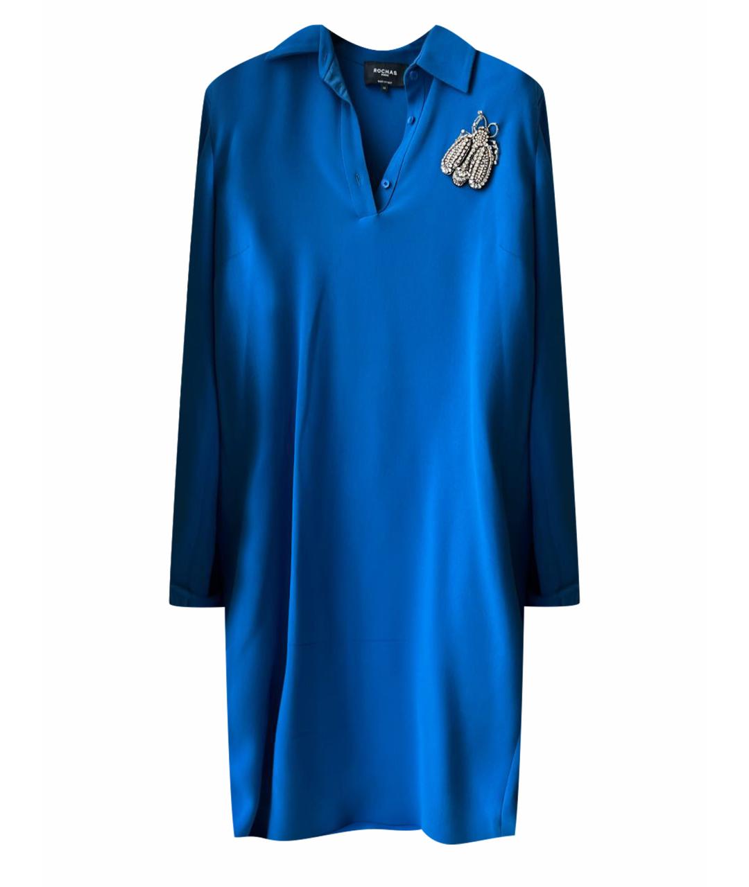 ROCHAS Синее вискозное повседневное платье, фото 1