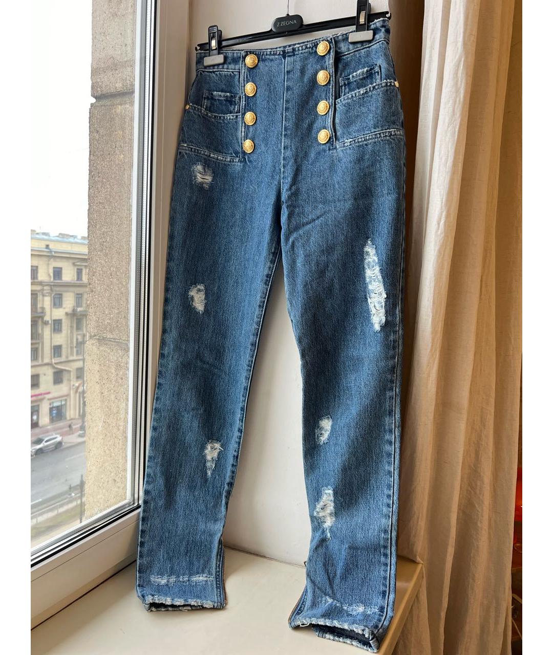 BALMAIN Синие хлопковые джинсы слим, фото 8
