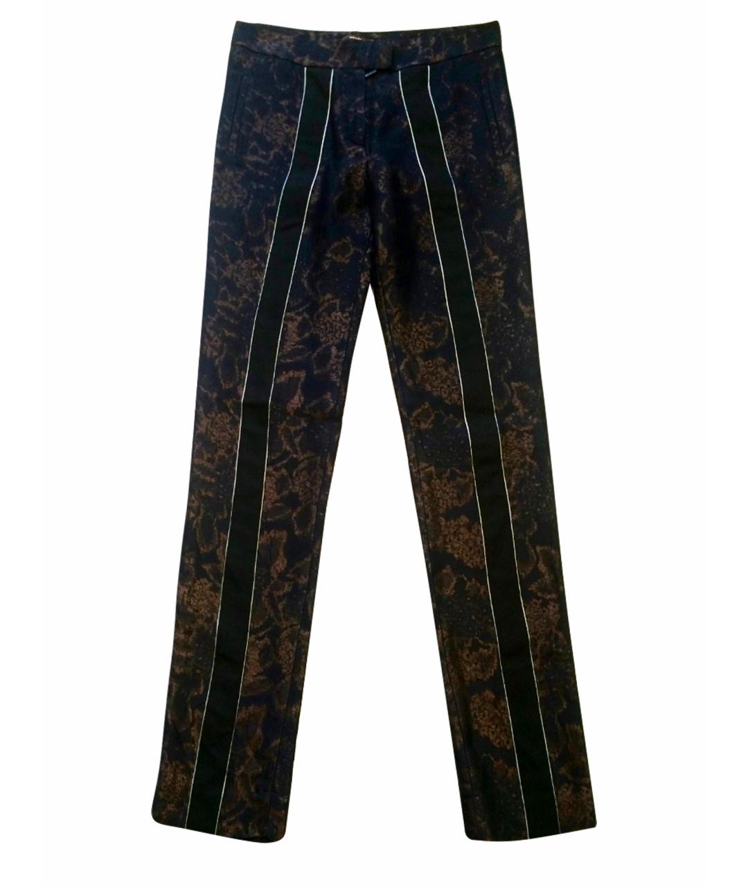 ROBERTO CAVALLI Фиолетовые шерстяные прямые брюки, фото 1