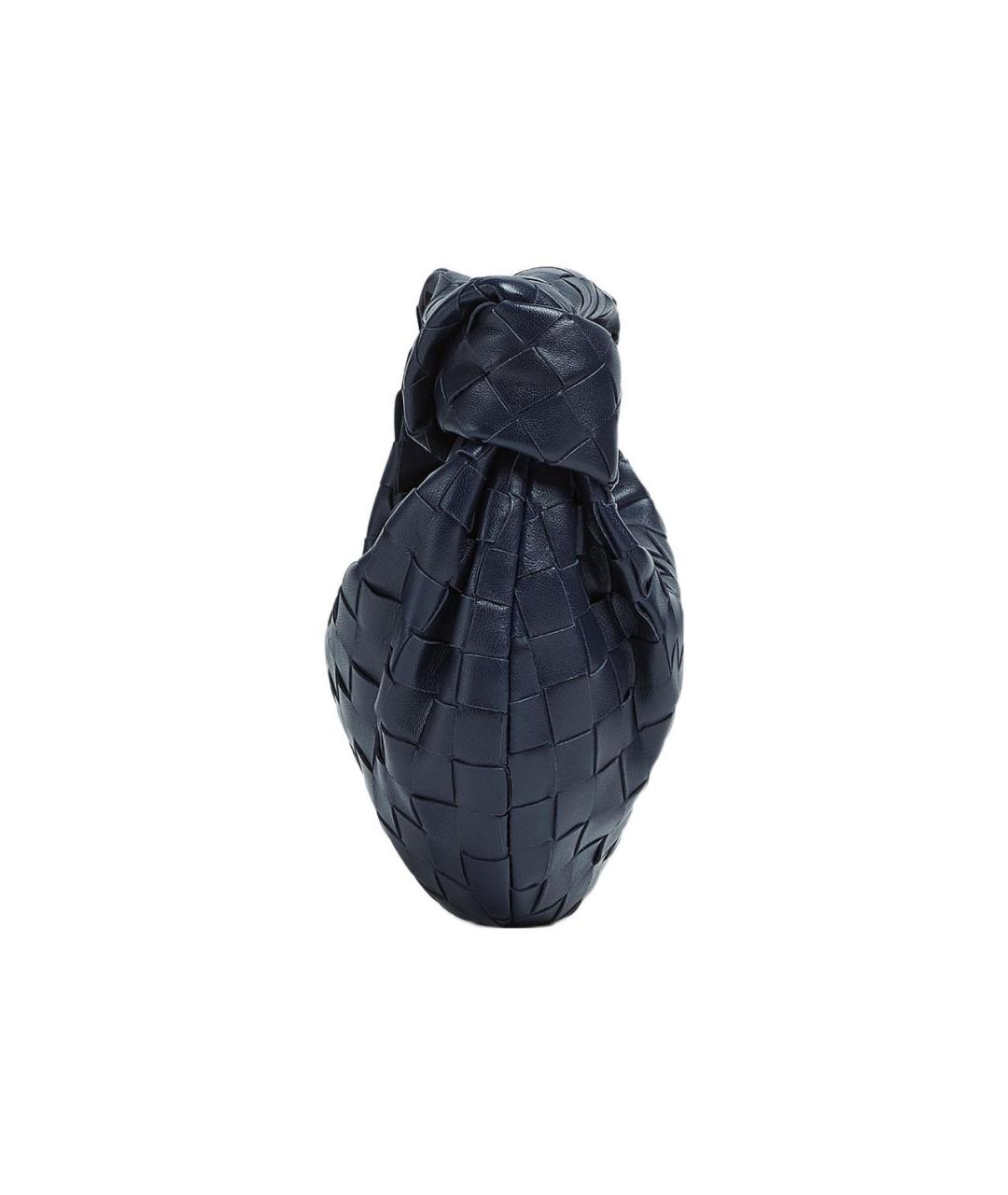 BOTTEGA VENETA Темно-синяя кожаная сумка с короткими ручками, фото 2
