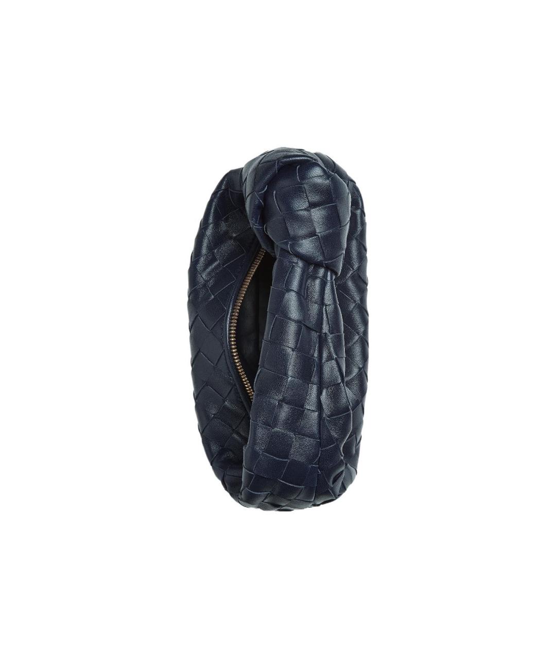 BOTTEGA VENETA Темно-синяя кожаная сумка с короткими ручками, фото 3