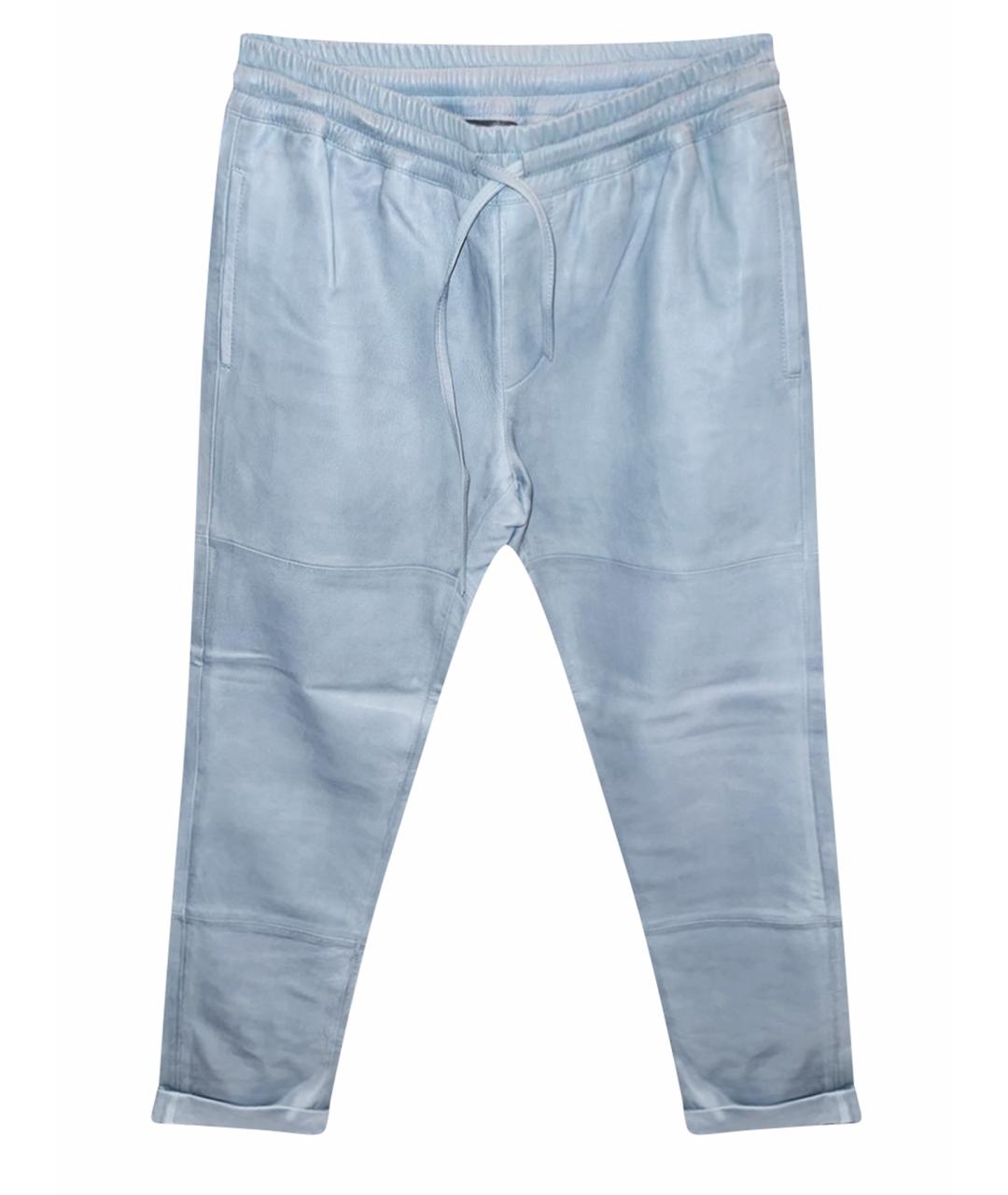 ZADIG & VOLTAIRE Синие кожаные прямые брюки, фото 1