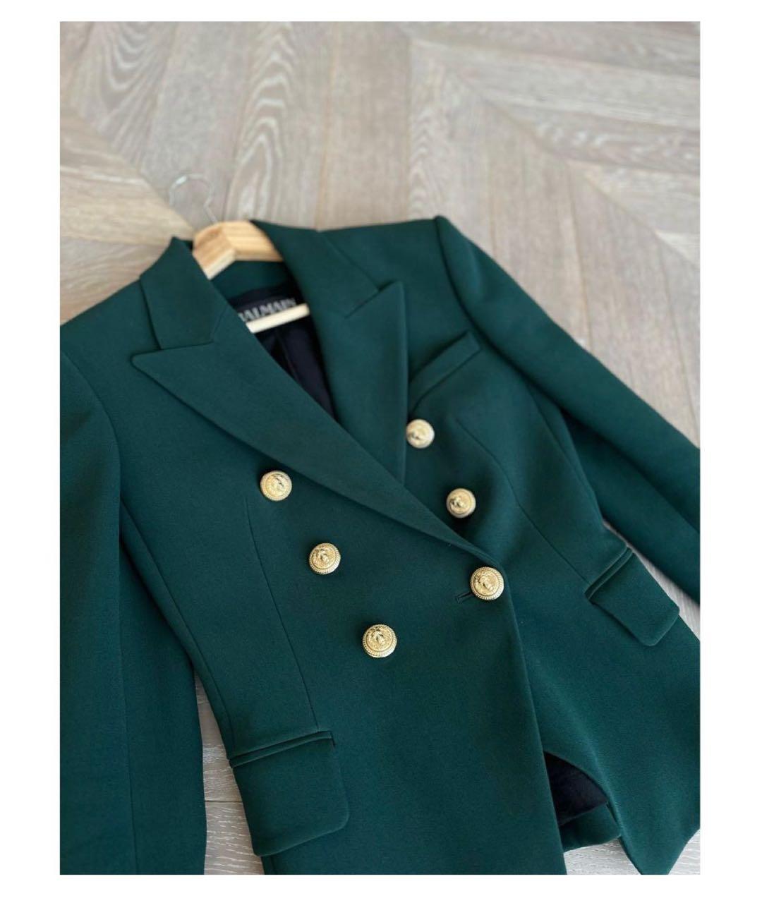 BALMAIN Зеленый шерстяной жакет/пиджак, фото 8