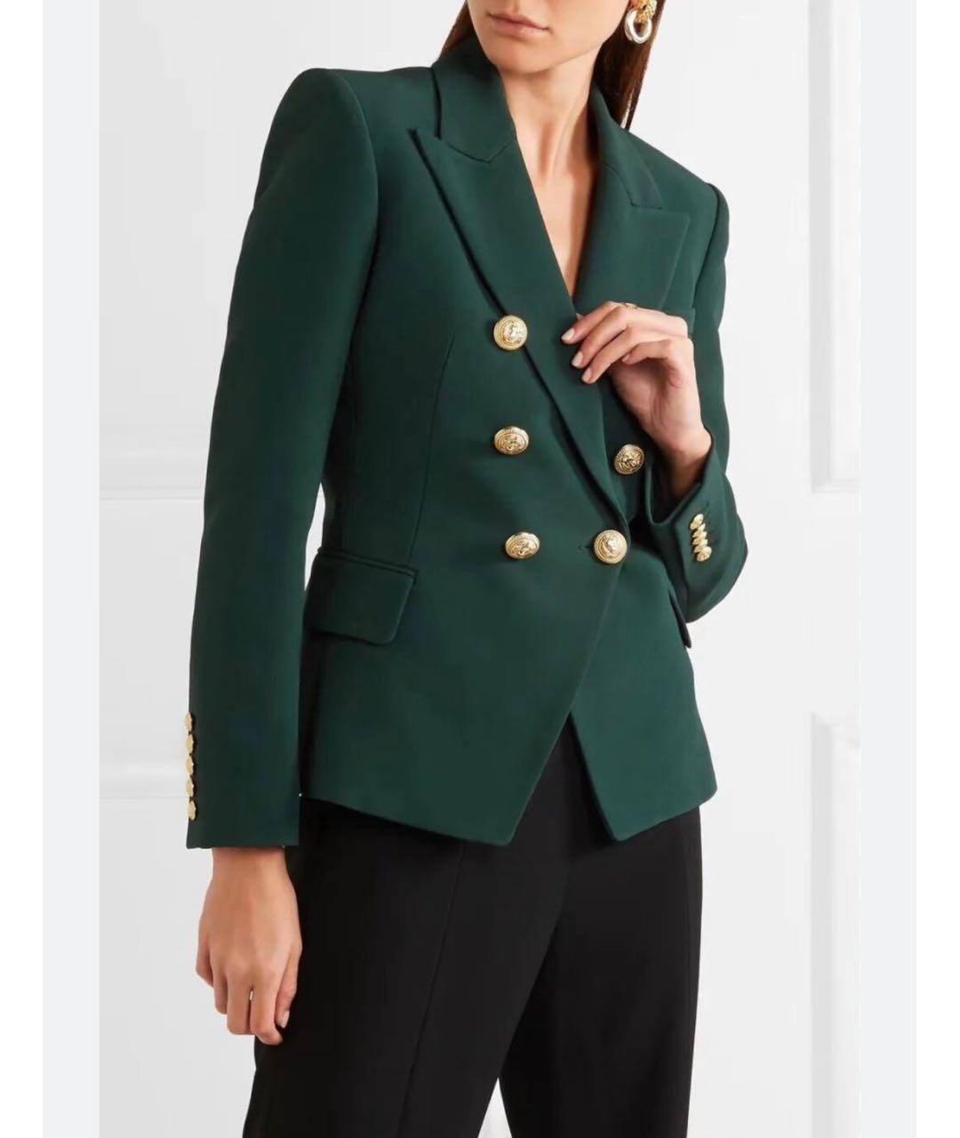 BALMAIN Зеленый шерстяной жакет/пиджак, фото 4