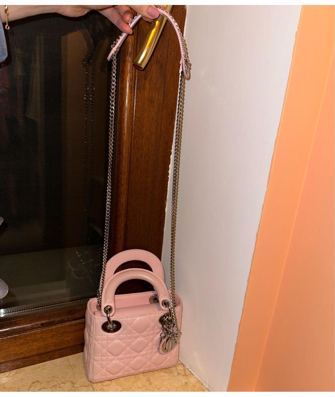CHRISTIAN DIOR PRE-OWNED Розовая кожаная сумка с короткими ручками, фото 3