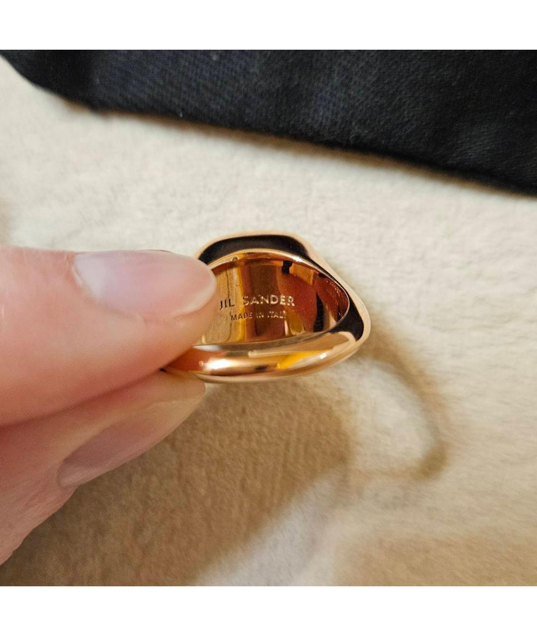 JIL SANDER Золотое латунное кольцо, фото 8