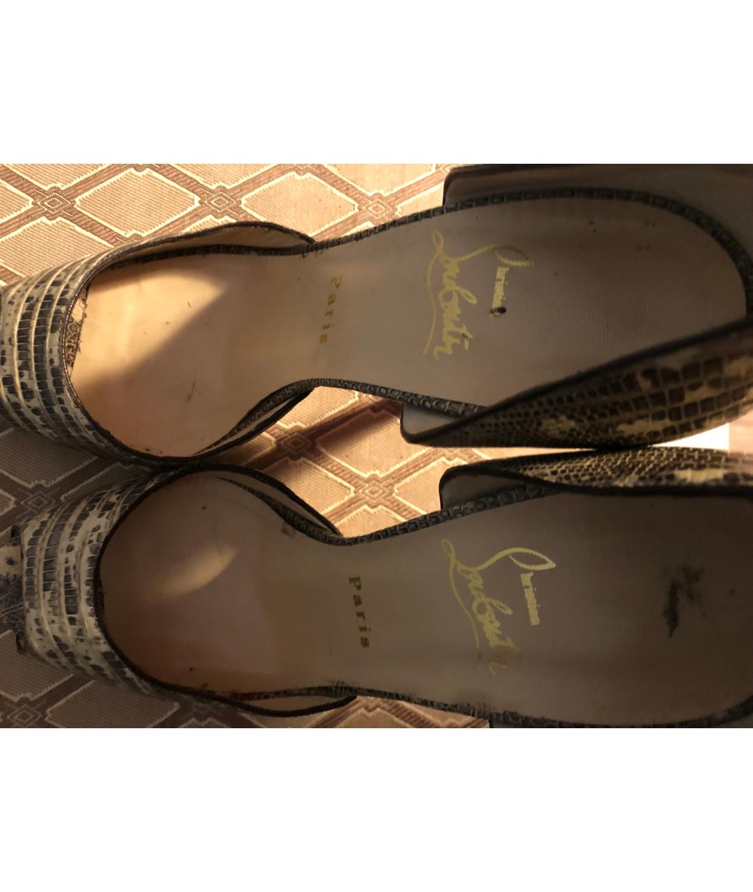 CHRISTIAN LOUBOUTIN Бежевые туфли из экзотической кожи, фото 3