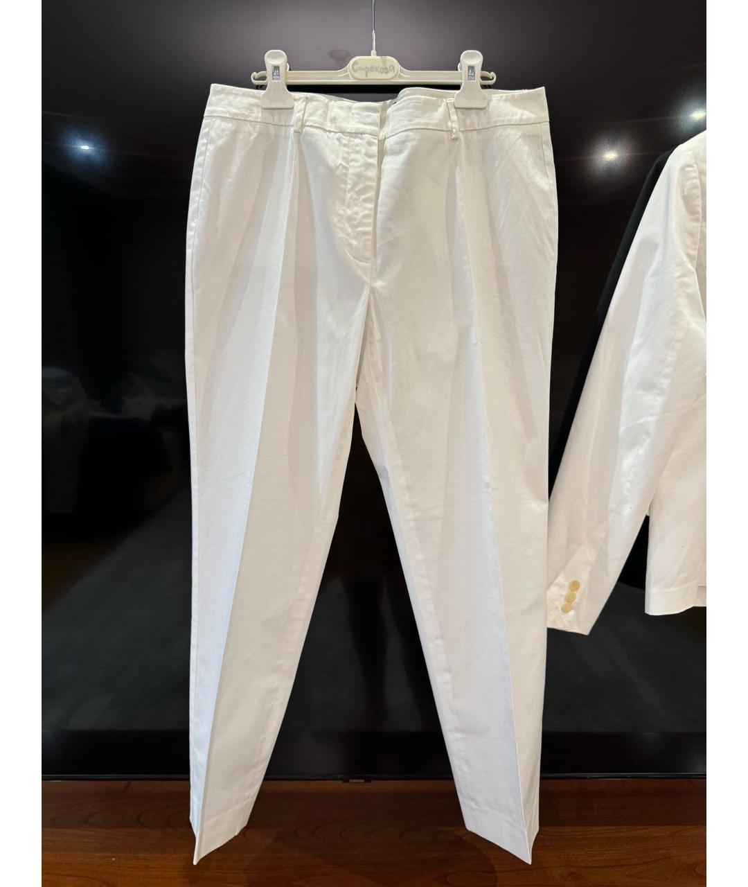 WEEKEND MAX MARA Белый хлопковый костюм с брюками, фото 2