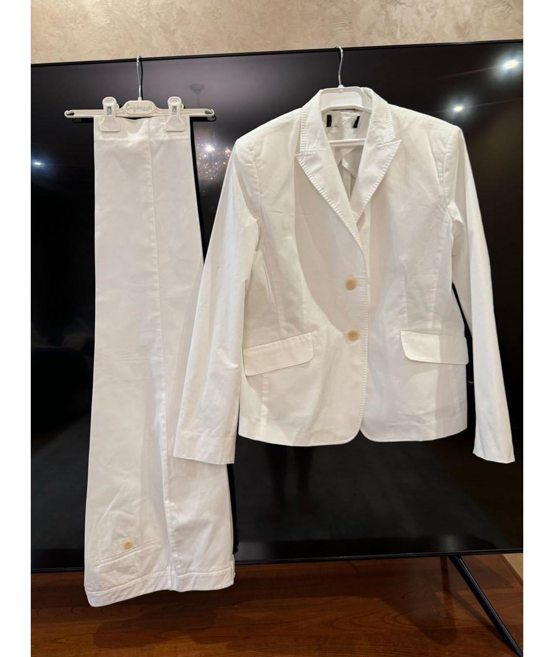 WEEKEND MAX MARA Белый хлопковый костюм с брюками, фото 3
