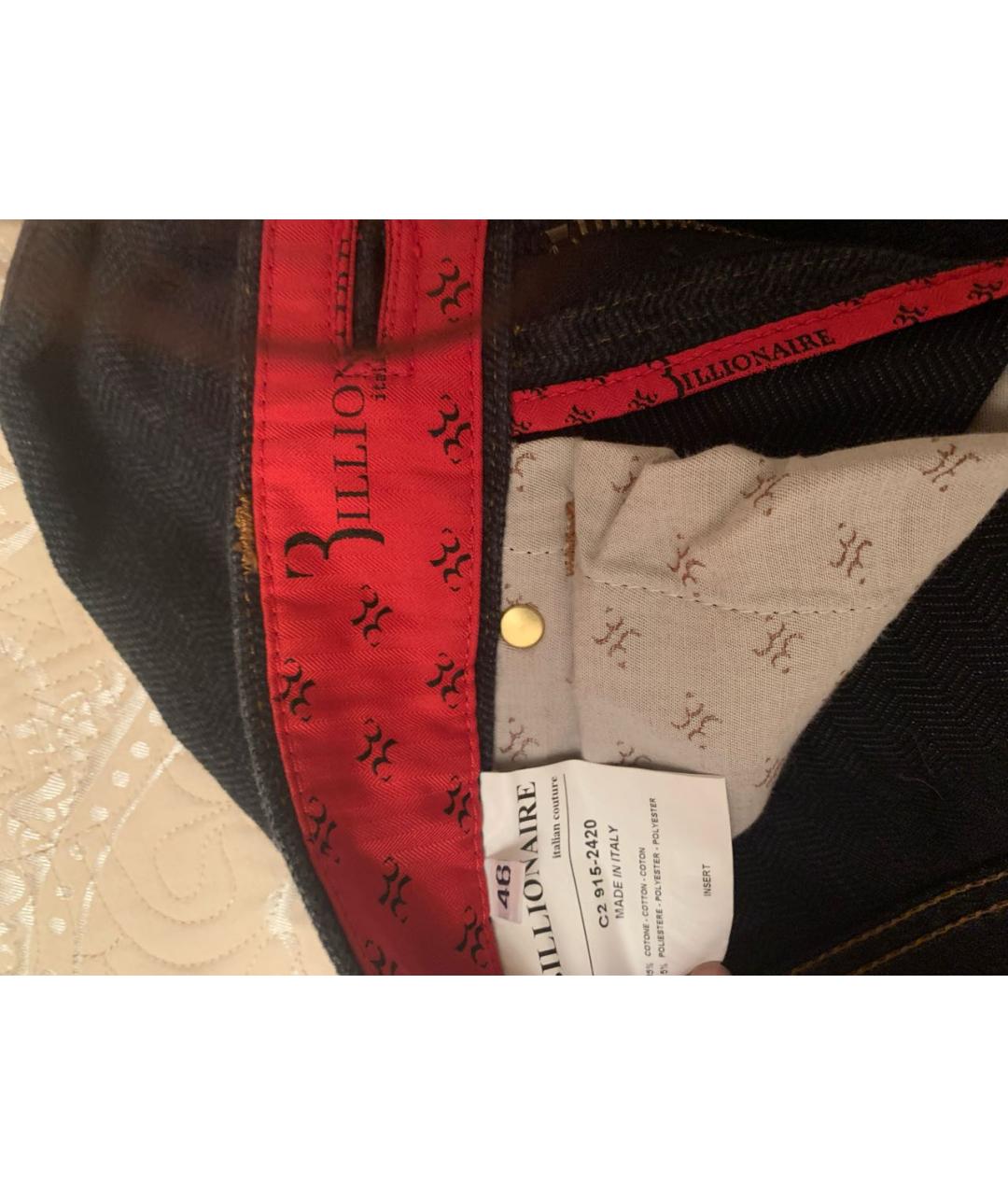 BILLIONAIRE Антрацитовые хлопко-полиэстеровые прямые джинсы, фото 5