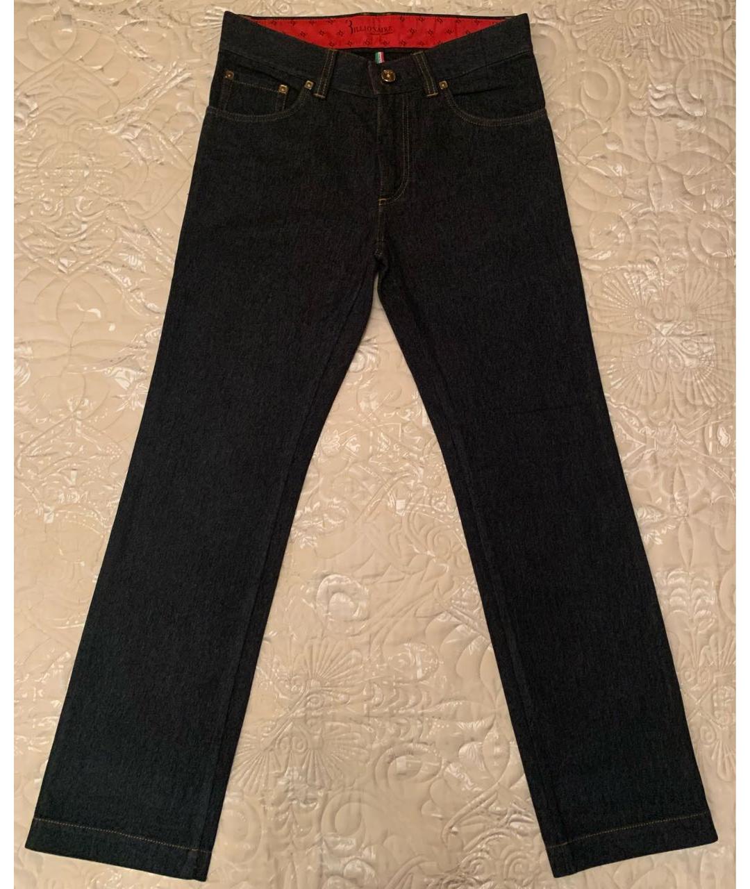 BILLIONAIRE Антрацитовые хлопко-полиэстеровые прямые джинсы, фото 9