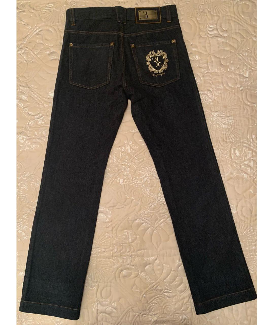 BILLIONAIRE Антрацитовые хлопко-полиэстеровые прямые джинсы, фото 2