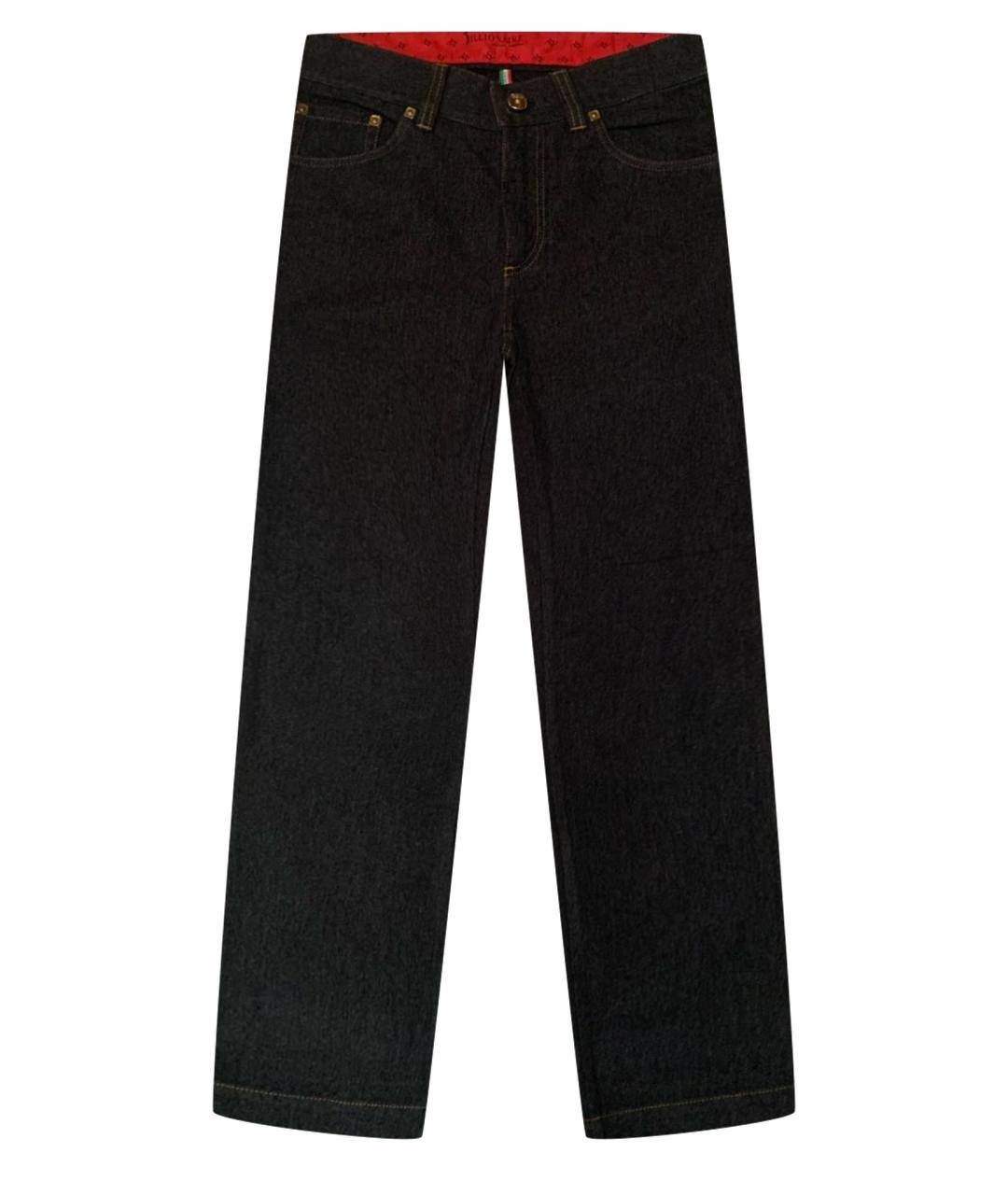 BILLIONAIRE Антрацитовые хлопко-полиэстеровые прямые джинсы, фото 1