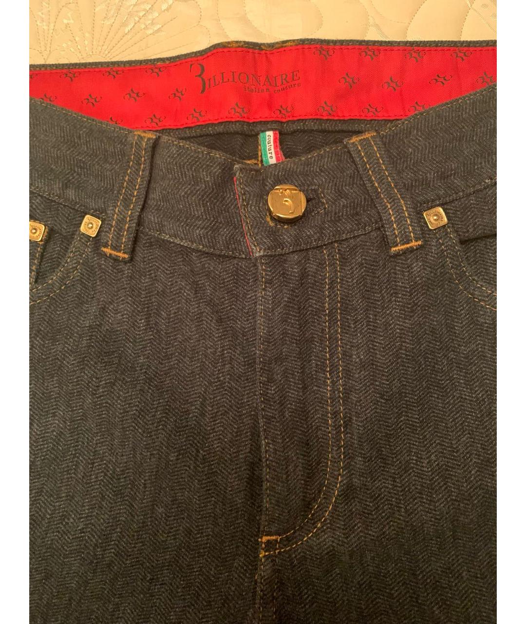 BILLIONAIRE Антрацитовые хлопко-полиэстеровые прямые джинсы, фото 6