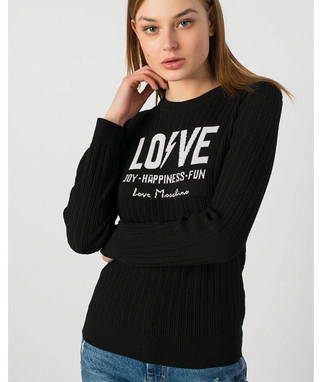 LOVE MOSCHINO Черный вискозный джемпер / свитер, фото 2