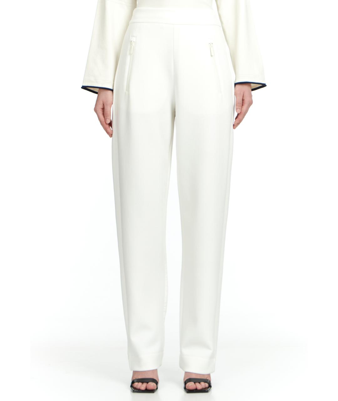 EMPORIO ARMANI Белые хлопковые прямые брюки, фото 5