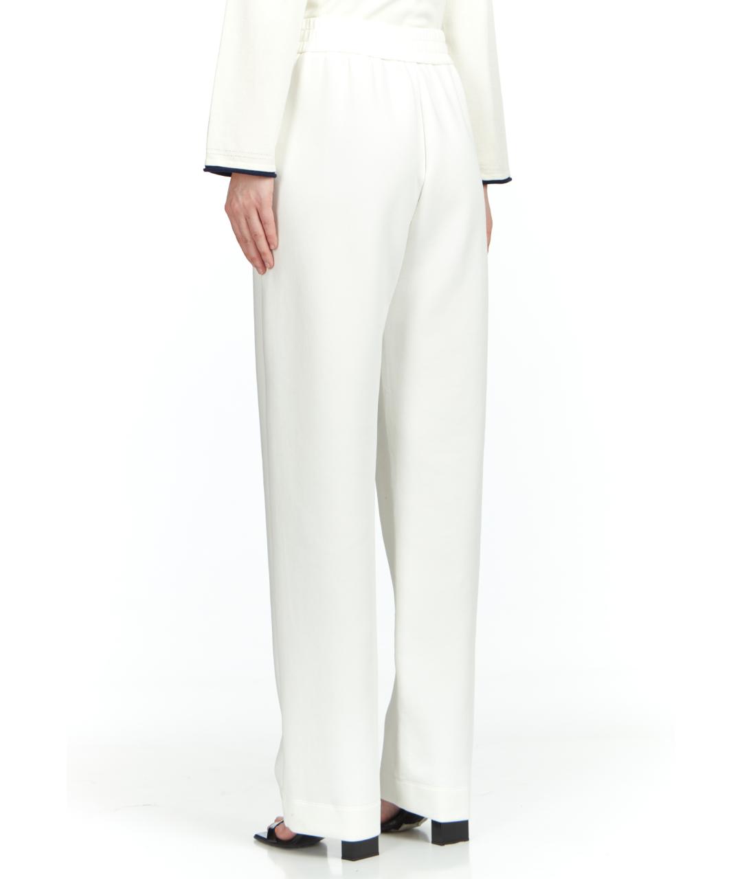 EMPORIO ARMANI Белые хлопковые прямые брюки, фото 4