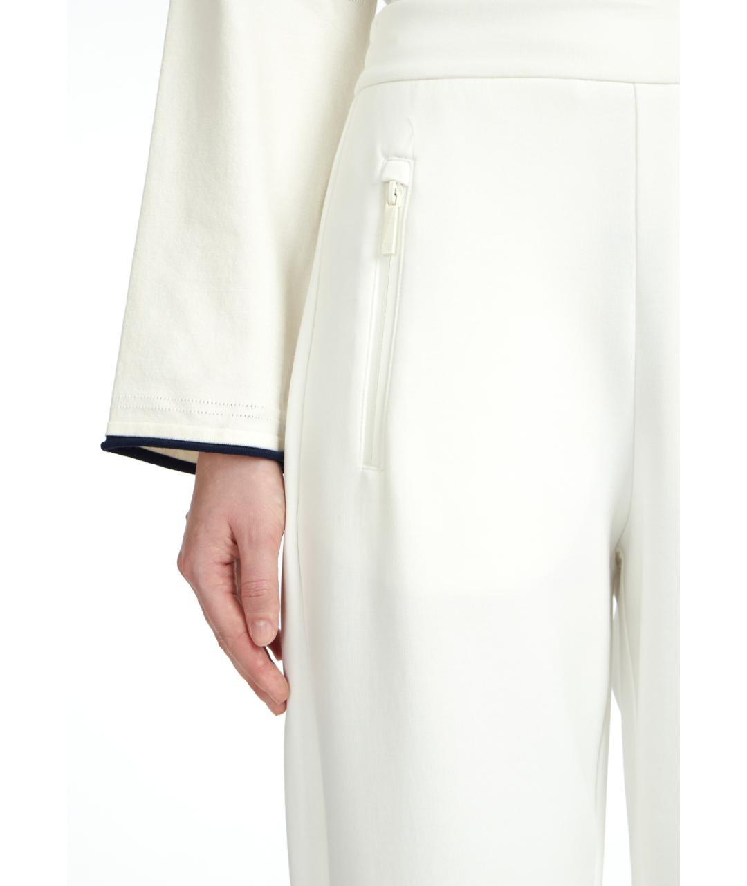 EMPORIO ARMANI Белые хлопковые прямые брюки, фото 3
