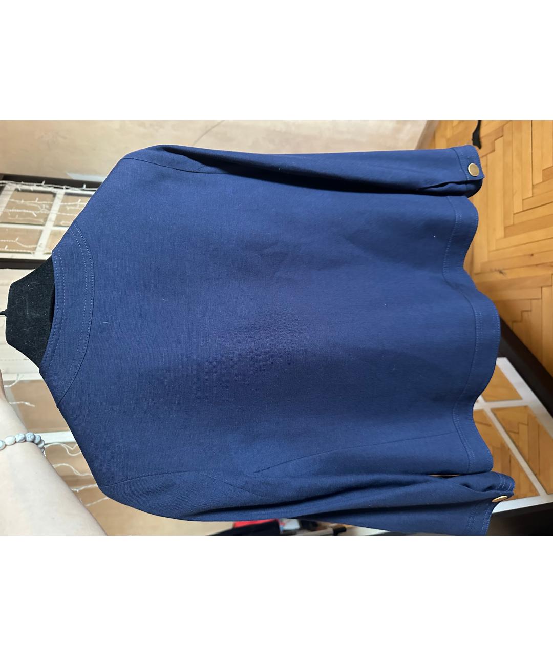 GUCCI Синий хлопковый жакет/пиджак, фото 2