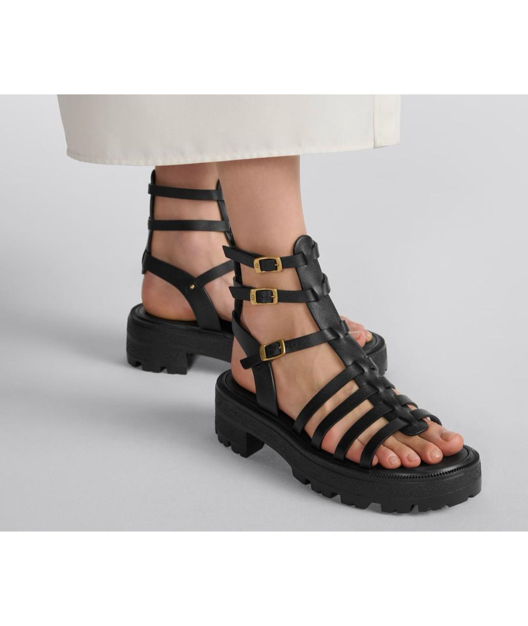 CHRISTIAN DIOR PRE-OWNED Черные кожаные сандалии, фото 2