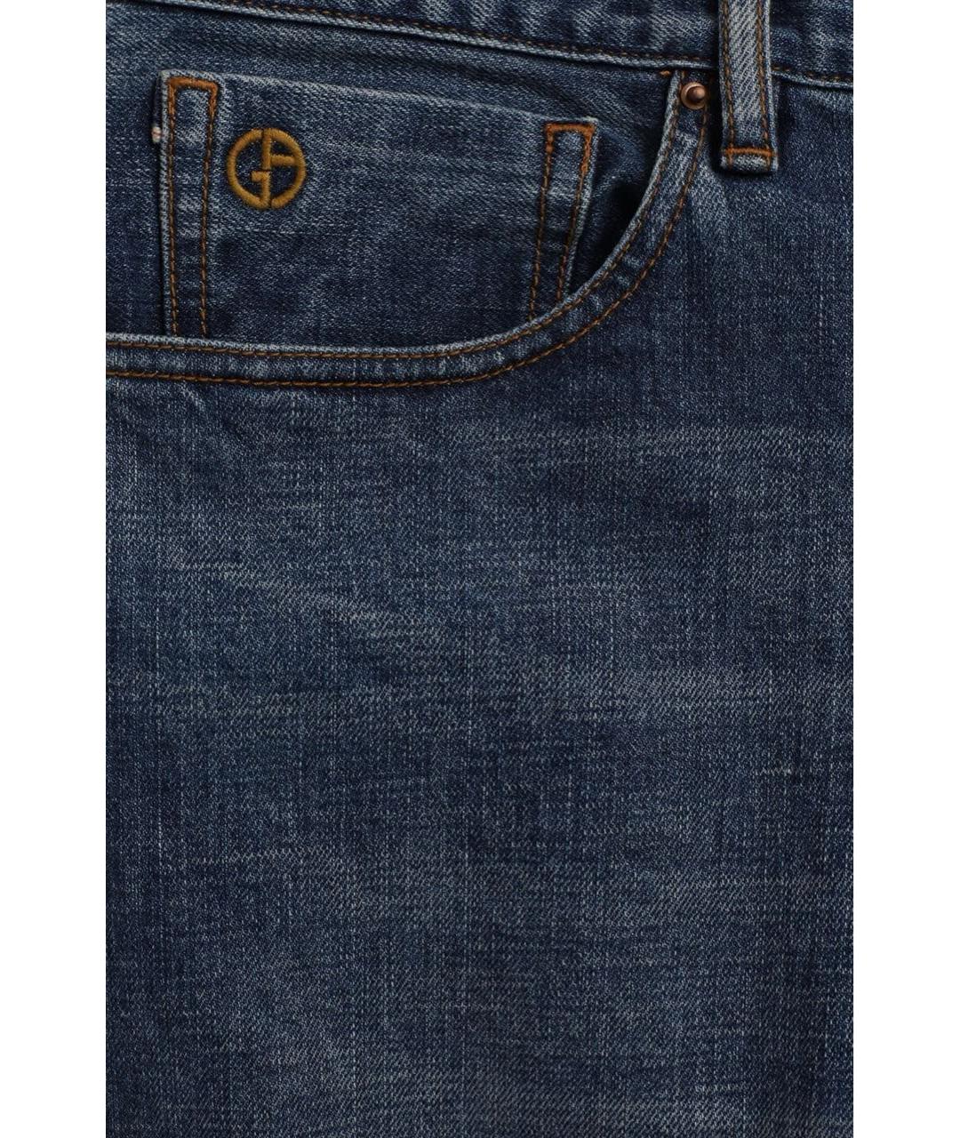 GIORGIO ARMANI Синие хлопковые джинсы скинни, фото 3