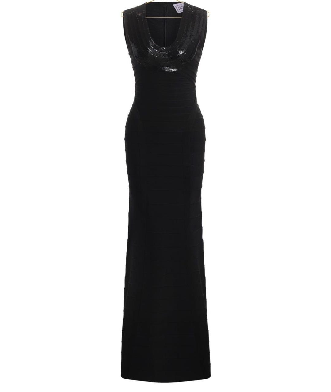 HERVE LEGER Черное вискозное вечернее платье, фото 6