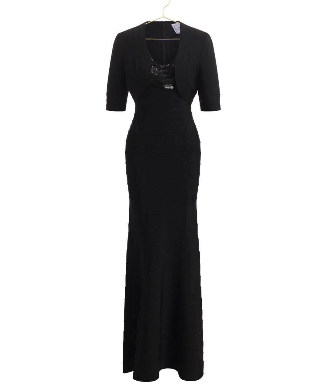 HERVE LEGER Черное вискозное вечернее платье, фото 3