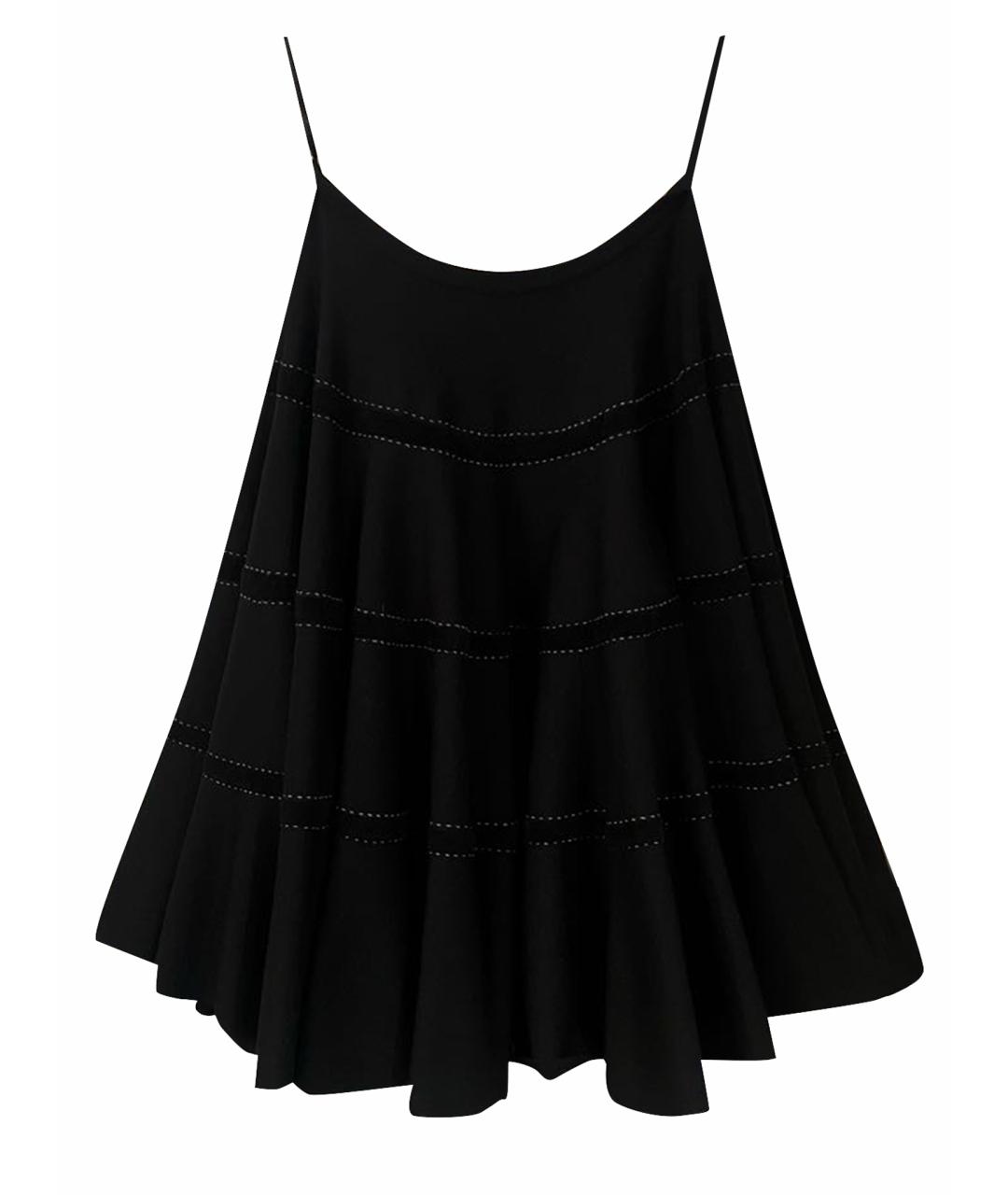 ALAIA Черная шерстяная юбка миди, фото 1
