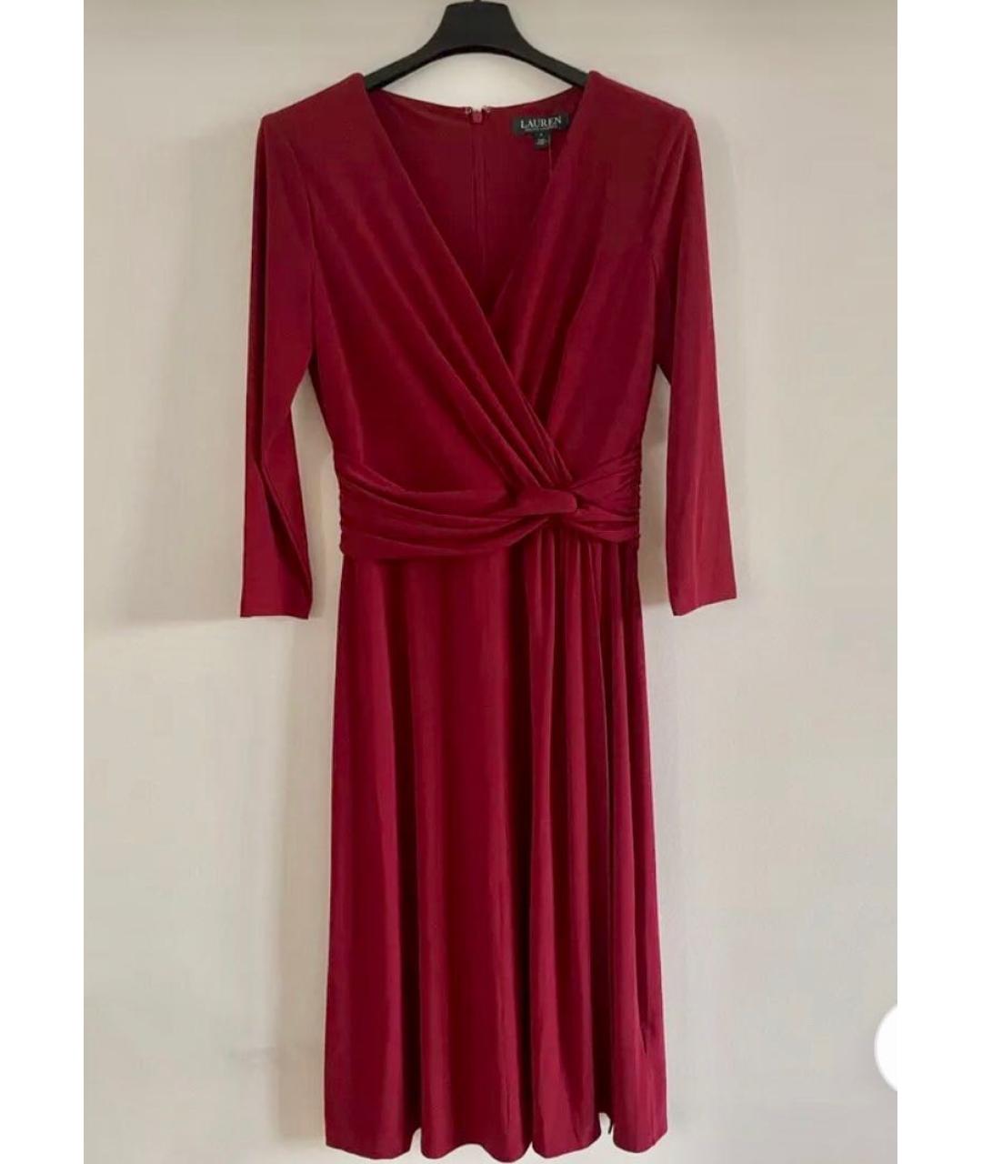 RALPH LAUREN Красное полиамидовое повседневное платье, фото 4