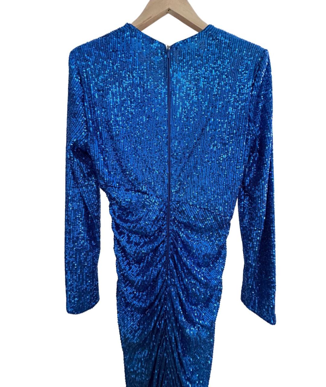 PINKO Синее полиэстеровое вечернее платье, фото 3