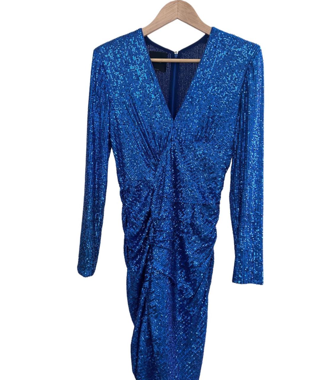 PINKO Синее полиэстеровое вечернее платье, фото 6