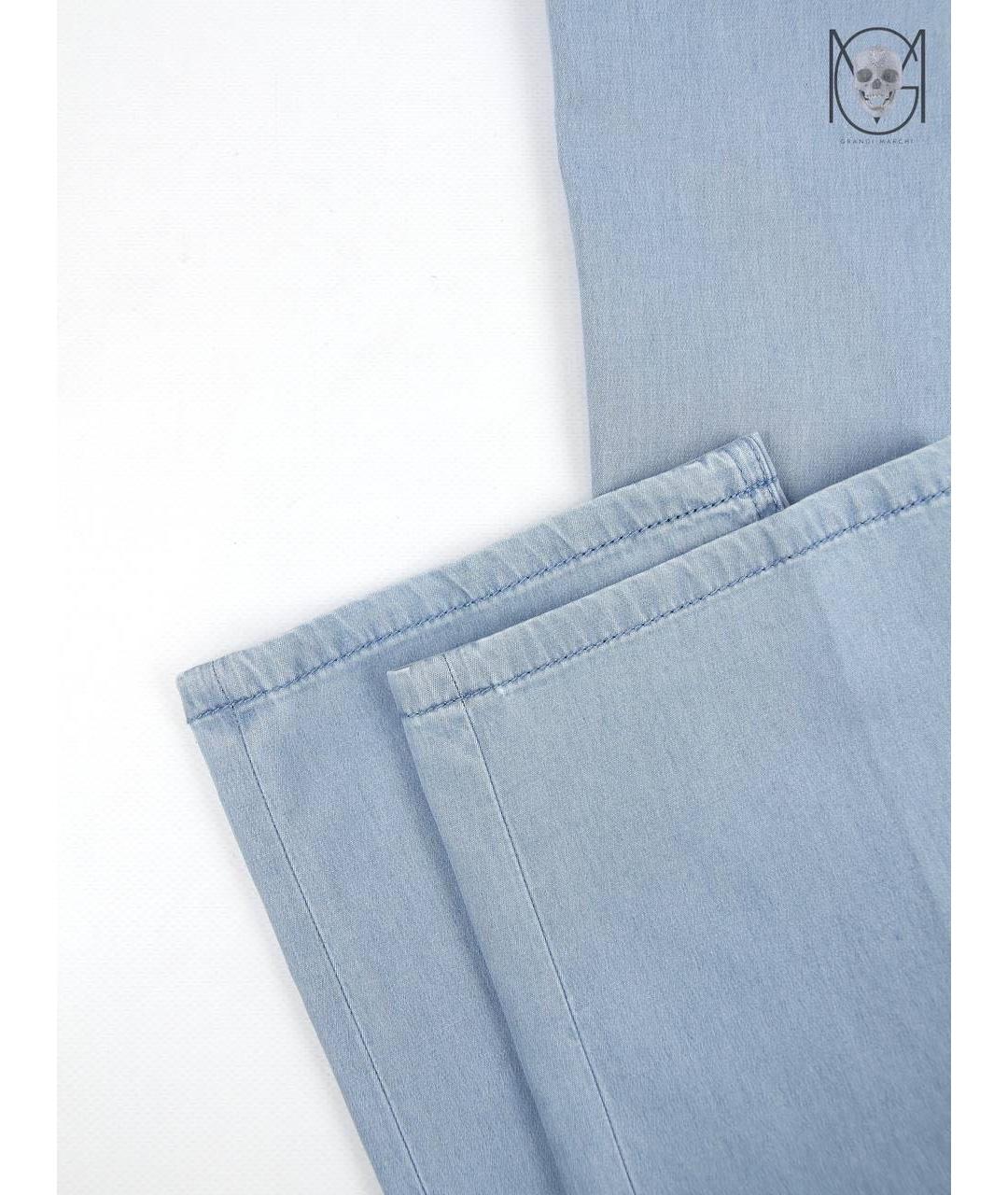 STEFANO RICCI Голубые хлопко-лиоцелловые прямые джинсы, фото 8