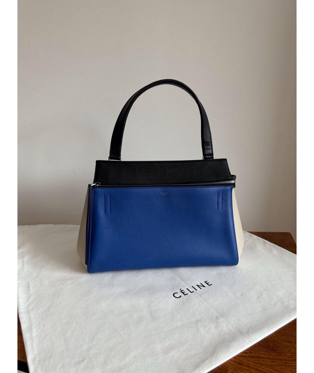 CELINE PRE-OWNED Синяя кожаная сумка с короткими ручками, фото 8
