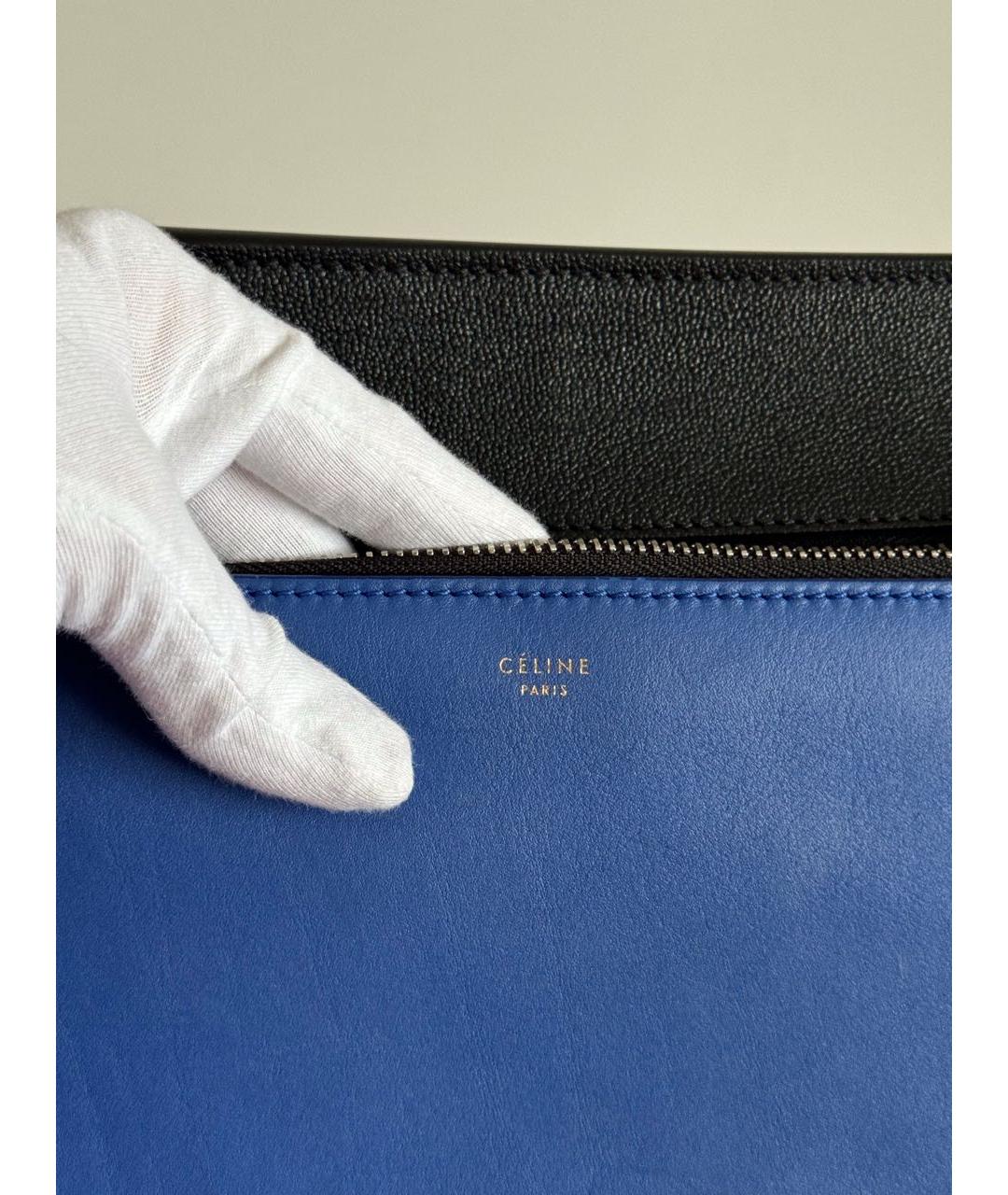 CELINE PRE-OWNED Синяя кожаная сумка с короткими ручками, фото 4