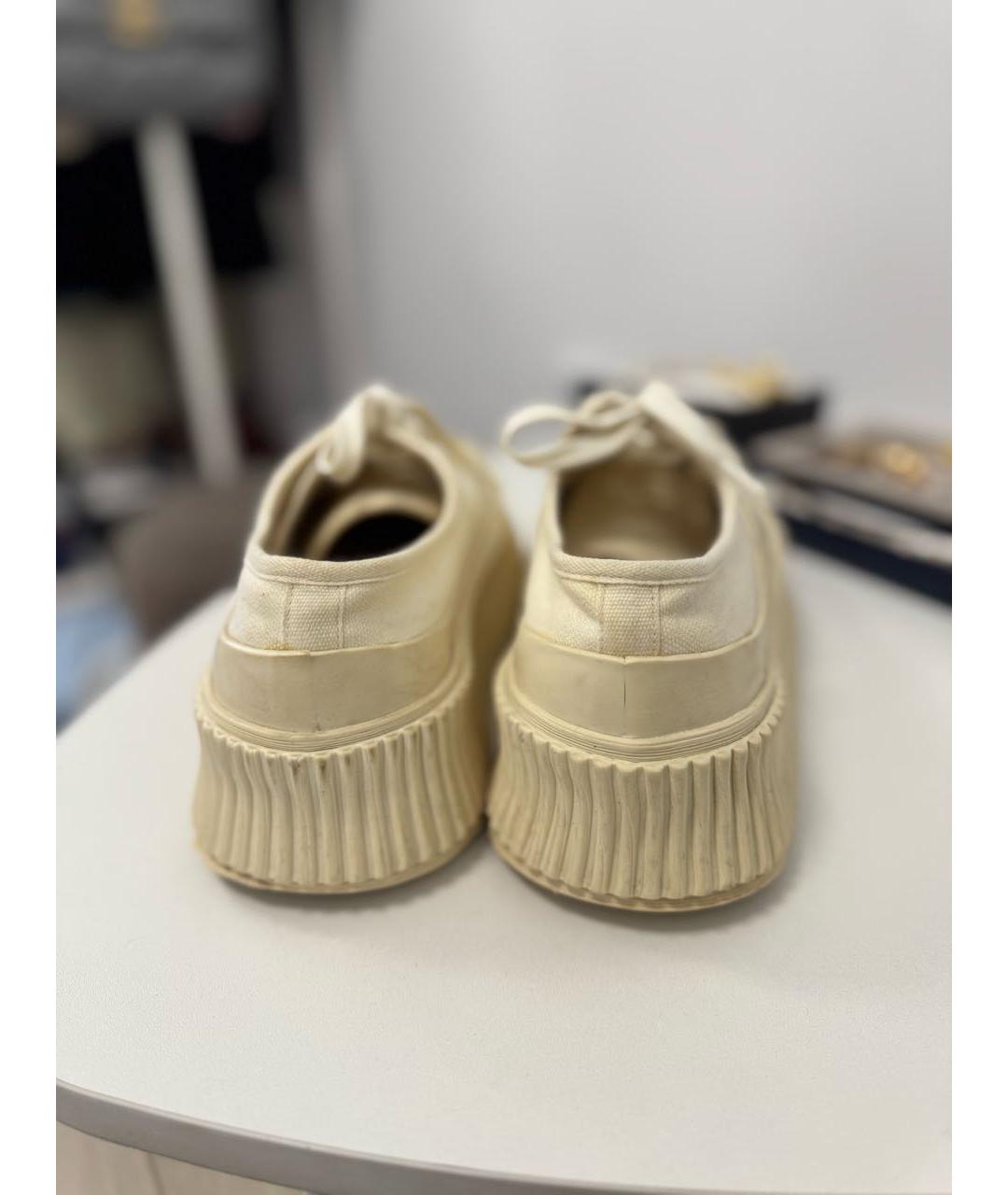 JIL SANDER Бежевые текстильные кеды, фото 5