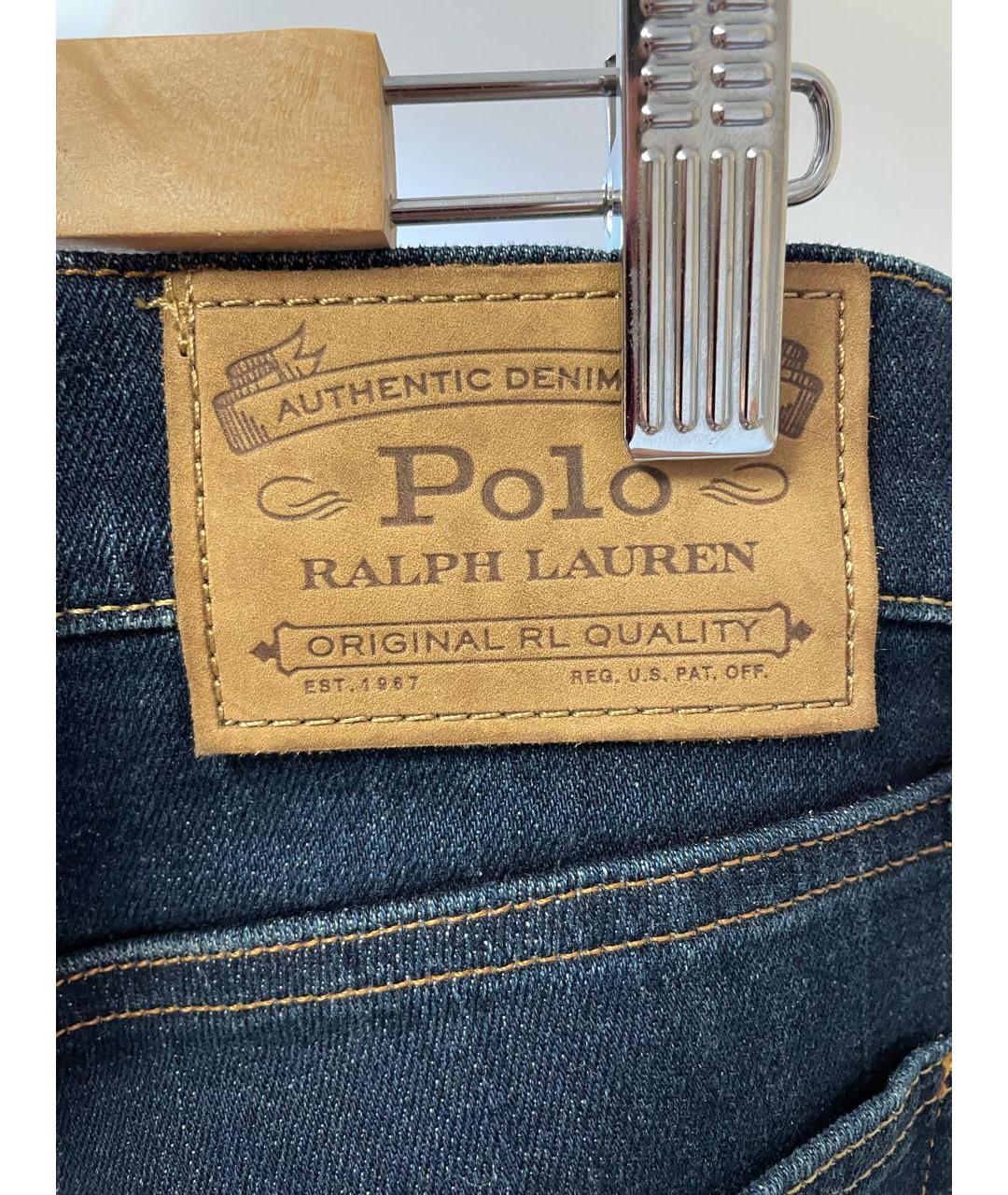 POLO RALPH LAUREN Темно-синие хлопко-эластановые джинсы скинни, фото 5