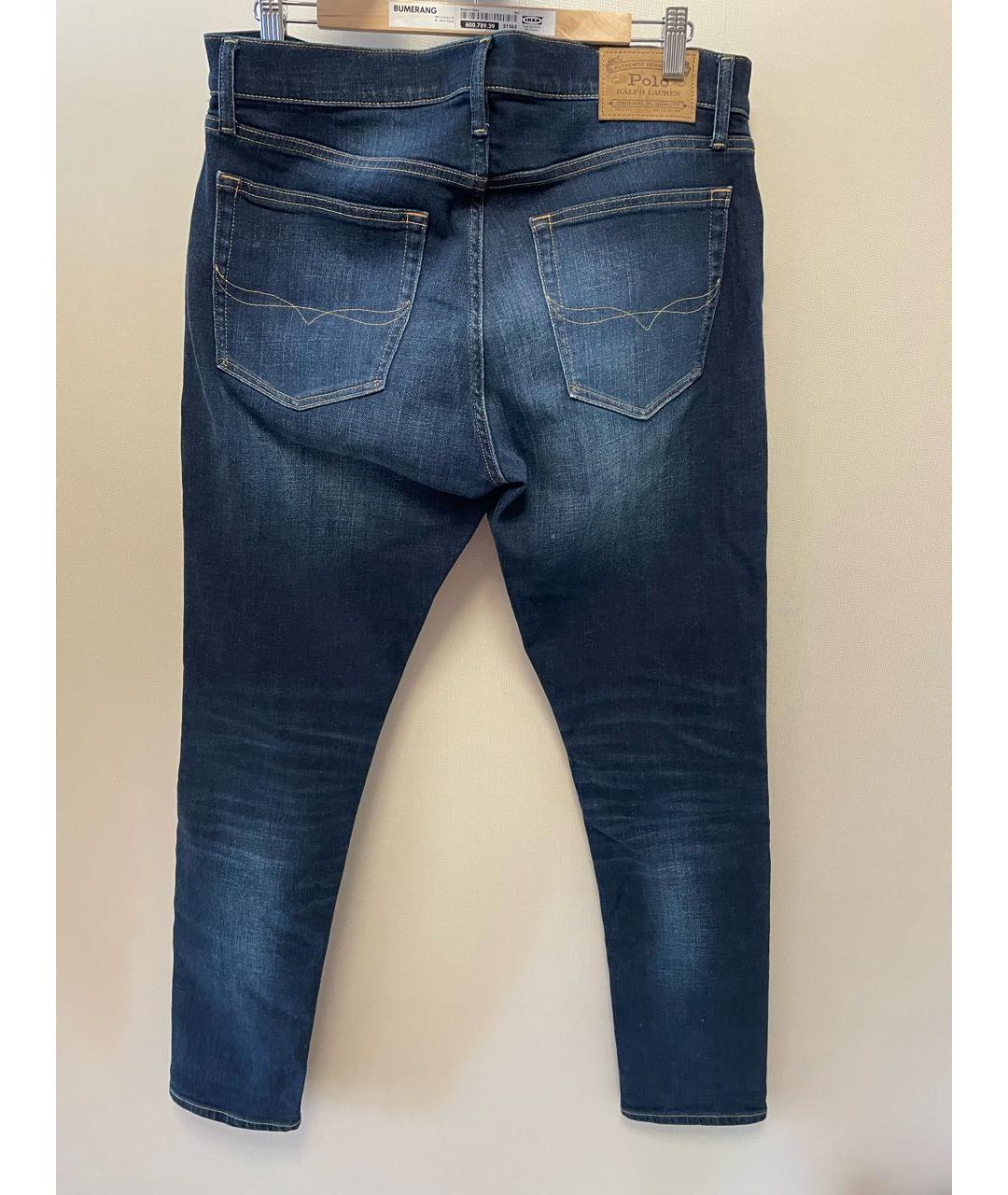 POLO RALPH LAUREN Темно-синие хлопко-эластановые джинсы скинни, фото 2